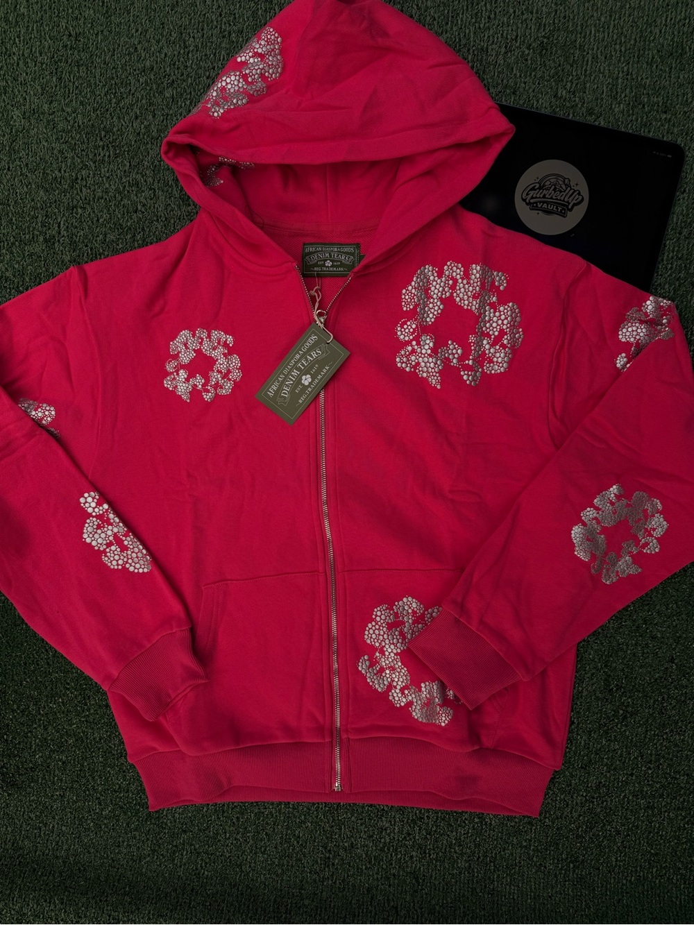 Denim tears pink zip up
